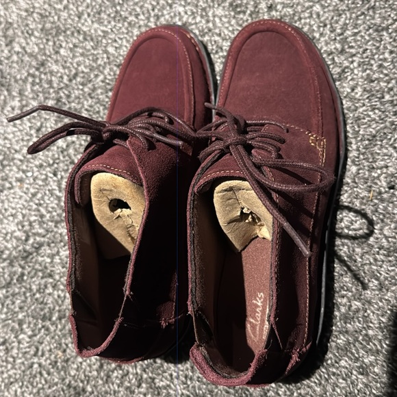 Clarks Suede Leather Nikki Class Boots in Wine - Picture 4 of 5